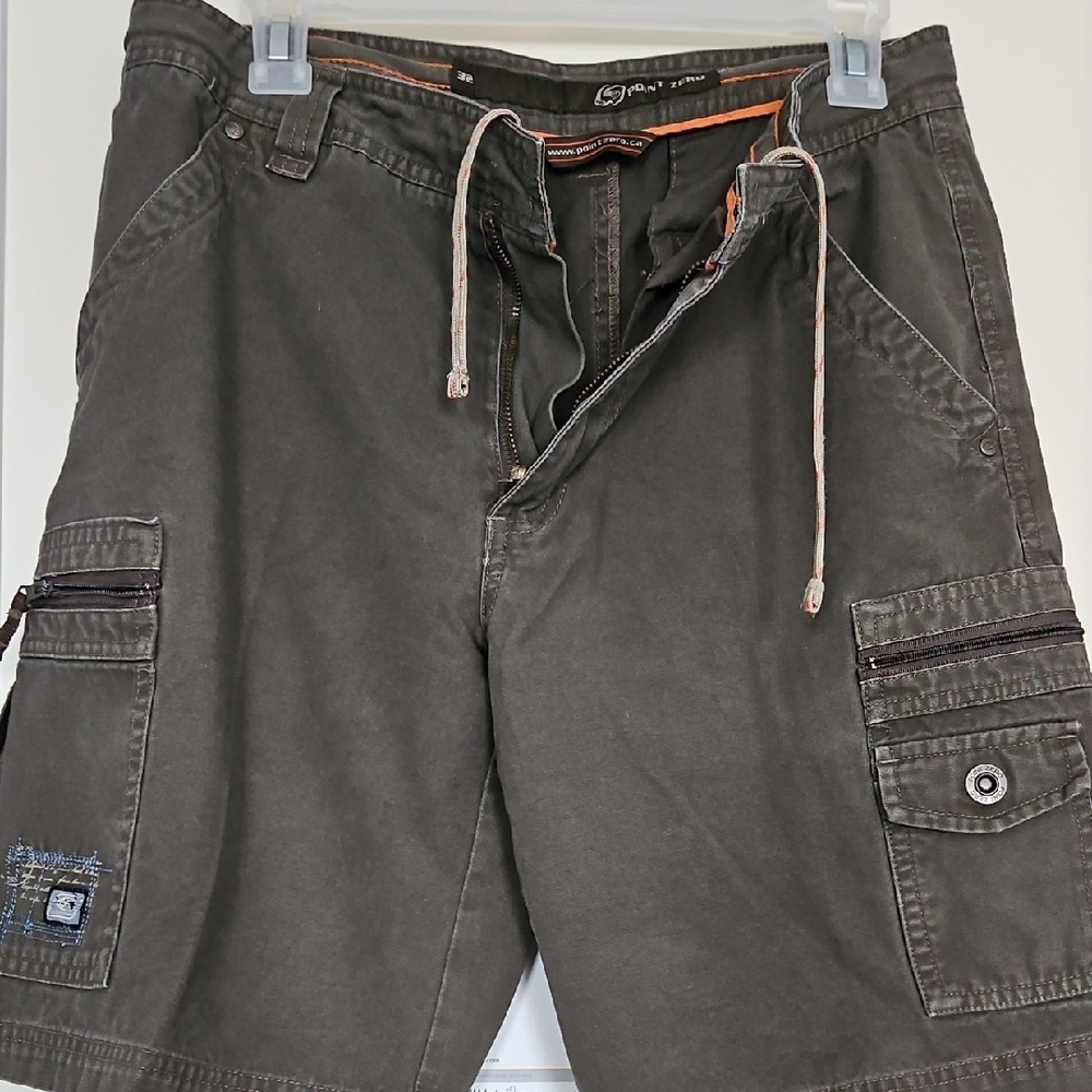 Point Zero Charcoal Cargo Shorts for Men